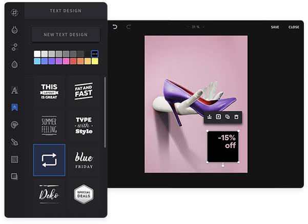 Powerful, built-in photo editor