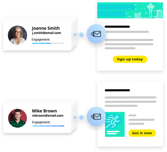 Send smarter emails based on contact data & behavior