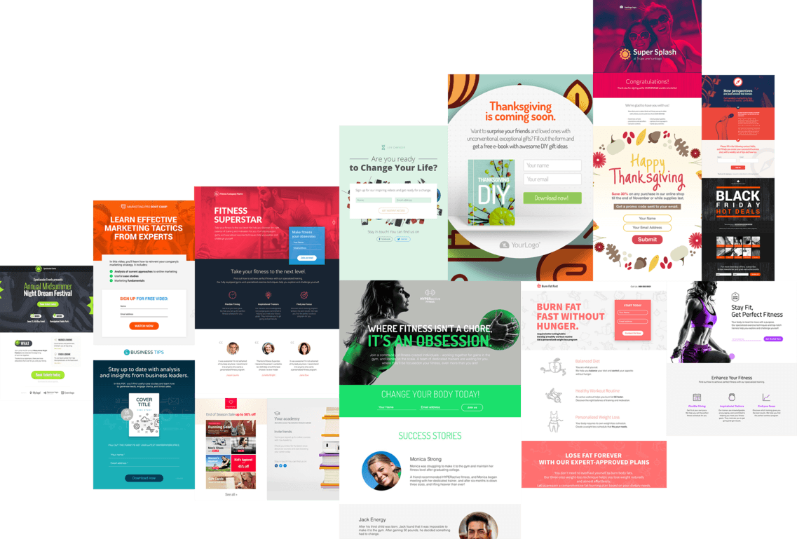 templates de landing pages móveis receptivas